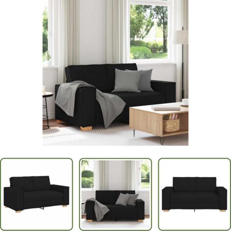 Divano in tessuto -  Divano a 2 posti Nero 160x78x84 cm Tessuto