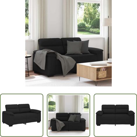 Divano in tessuto -  Divano a 2 Posti Nero 160x81x84 cm in Tessuto
