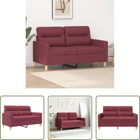 Divano in tessuto -  Divano a 2 Posti Rosso Vino 120 cm in Tessuto