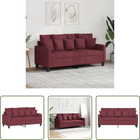 Divano in tessuto -  Divano a 2 Posti Rosso Vino 140 cm in Tessuto