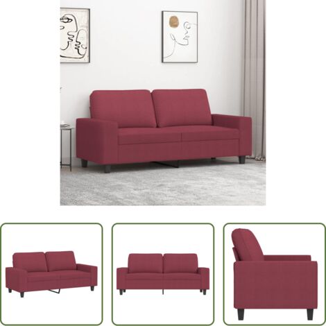 Divano in tessuto -  Divano a 2 Posti Rosso Vino 140 cm in Tessuto