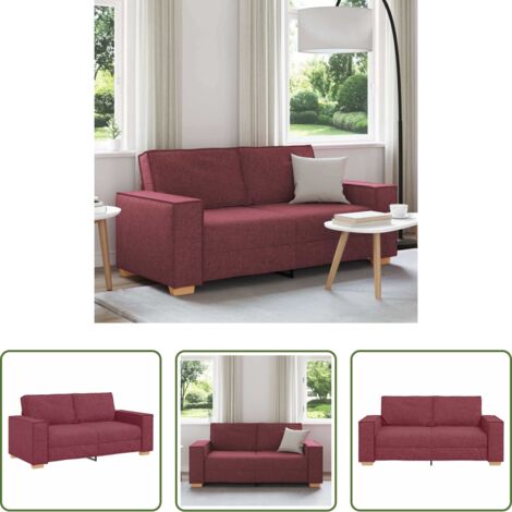Divano in tessuto -  Divano a 2 posti rosso vino 180x78x84 cm in tessuto