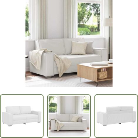 Divano in tessuto - Divano Bianco 180 x 80 x 84 cm Tessuto