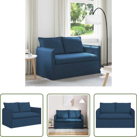 Divano in tessuto -  Divano Blu 136 x 82 x 85 cm Tessuto