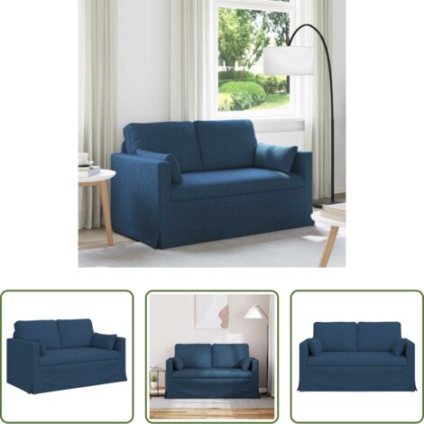 Divano in tessuto -  Divano Blu 139 x 78 x 80 cm Tessuto