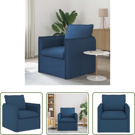 Divano in tessuto -  Divano Blu 195 x 82 x 85 cm Tessuto