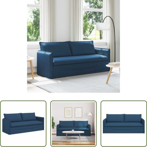 Divano in tessuto -  Divano Blu 196 x 82 x 85 cm Tessuto