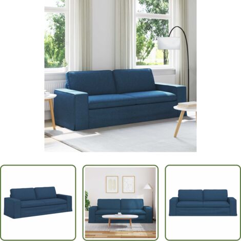 Divano in tessuto - Divano Blu 222 x 80 x 82 cm Tessuto