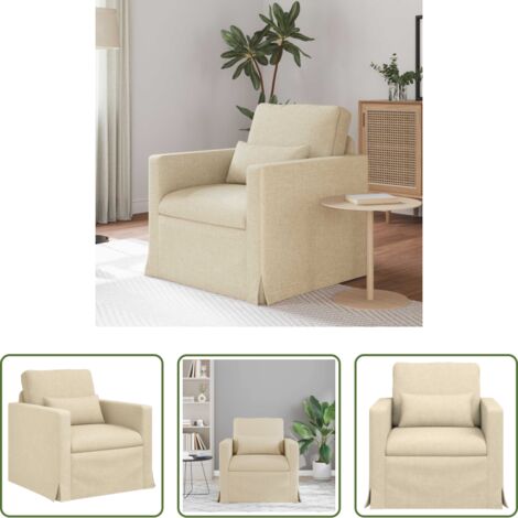 Divano in tessuto -  Divano Crema 78 x 78 x 80 cm Tessuto