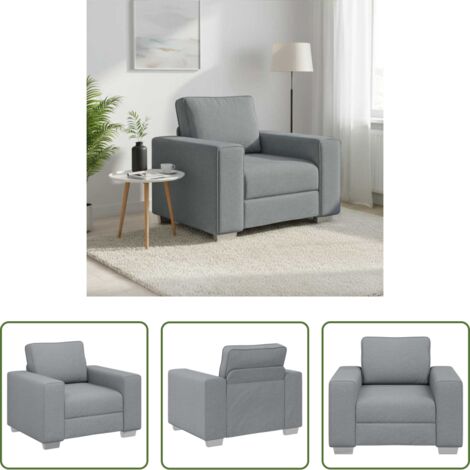 Divano in tessuto -  Divano Grigio chiaro 100 x 80 x 82 cm Tessuto