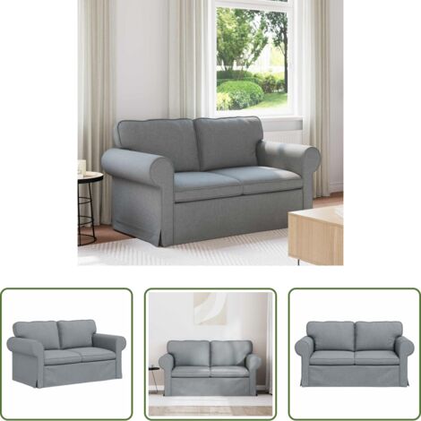 Divano in tessuto -  Divano Grigio chiaro 155 x 82 x 80 cm Tessuto