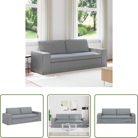 Divano in tessuto -  Divano Grigio chiaro 222 x 80 x 82 cm Tessuto