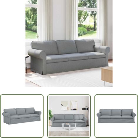 Divano in tessuto -  Divano Grigio chiaro 245 x 82 x 80 cm Tessuto