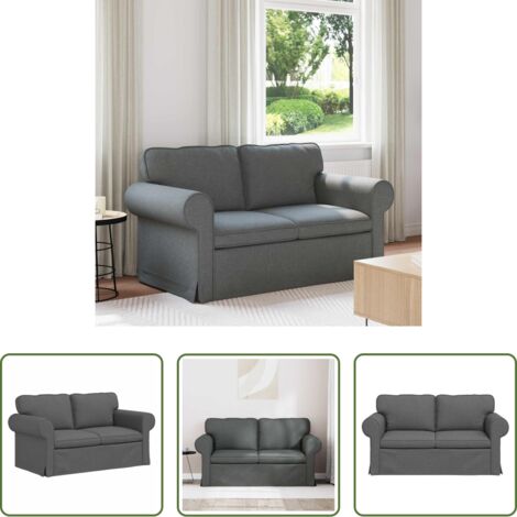 Divano in tessuto -  Divano Grigio scuro 155 x 82 x 80 cm Tessuto