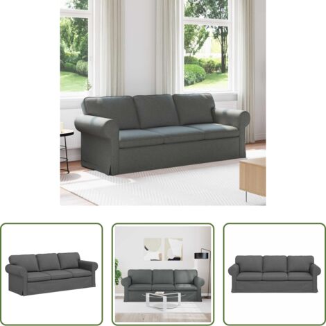 Divano in tessuto -  Divano Grigio scuro 215 x 82 x 80 cm Tessuto