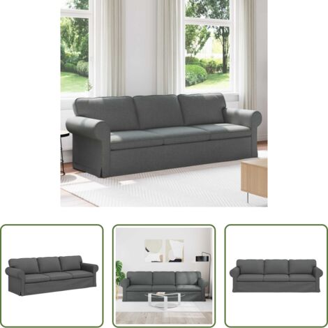 Divano in tessuto -  Divano Grigio scuro 245 x 82 x 80 cm Tessuto