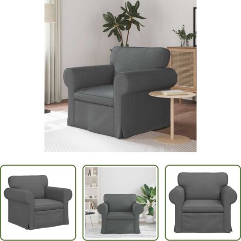 Divano in tessuto -  Divano Grigio scuro 95 x 82 x 80 cm Tessuto
