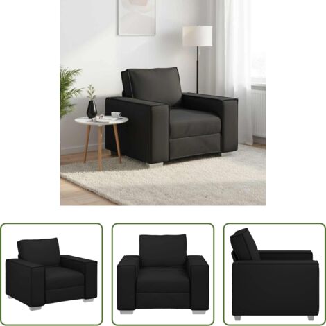 Divano in tessuto -  Divano Nero 100 x 80 x 84 cm Tessuto