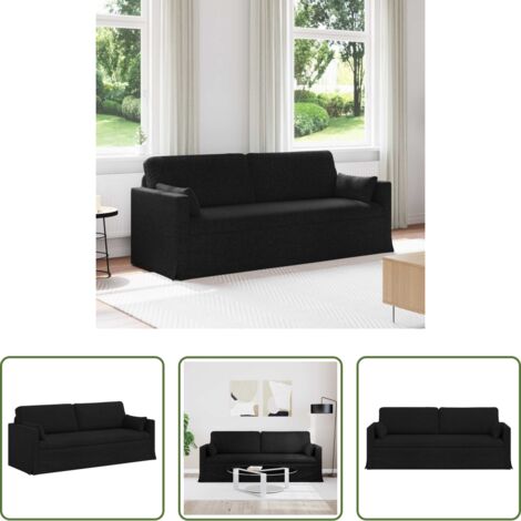 Divano in tessuto -  Divano Nero 198 x 78 x 80 cm Tessuto