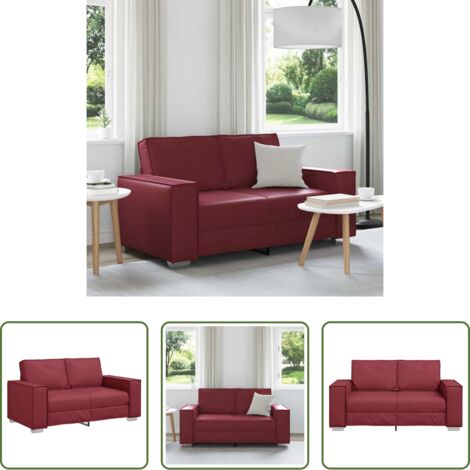 Divano in tessuto -  Divano Rosso Vino 160 x 80 x 84 cm Tessuto