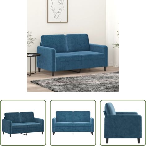 Divano in velluto - Divano a 2 Posti Blu 120 cm in Velluto