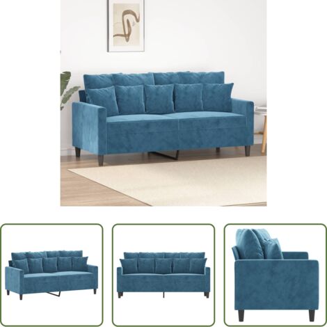 Divano in velluto - Divano a 2 Posti Blu 140 cm in Velluto