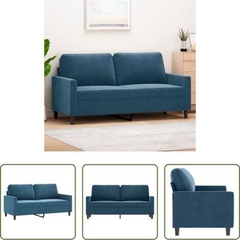 Divano in velluto - Divano a 2 Posti Blu 140 cm in Velluto