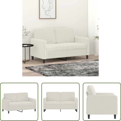 Divano in velluto -  Divano a 2 Posti crema 120 cm in Velluto