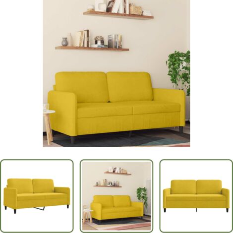 Divano in velluto -  Divano a 2 Posti giallo 140 cm in Velluto