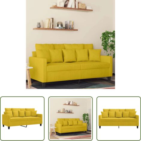 Divano in velluto -  Divano a 2 Posti giallo 140 cm in Velluto