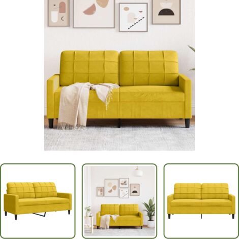 Divano in velluto -  Divano a 2 Posti giallo 140 cm in Velluto