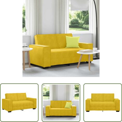 Divano in velluto -  Divano a 2 Posti giallo 160x78x84 cm in Velluto