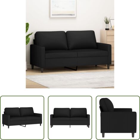 Divano in velluto -  Divano a 2 Posti Nero 140 cm in Velluto