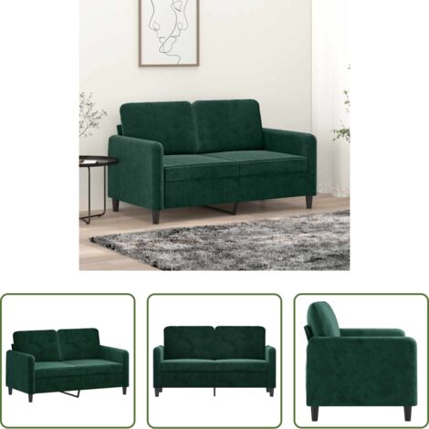 Divano in velluto -  Divano a 2 Posti Verde Scuro 120 cm in Velluto