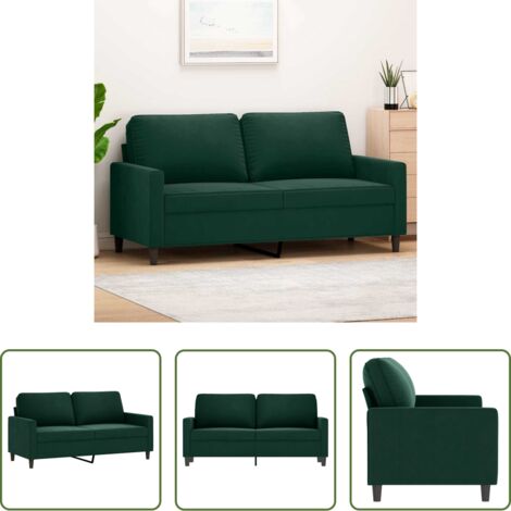 Divano in velluto -  Divano a 2 Posti Verde Scuro 140 cm in Velluto
