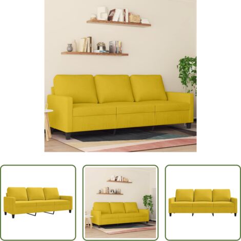 Divano in velluto -  Divano a 3 Posti Giallo 180 cm in Velluto
