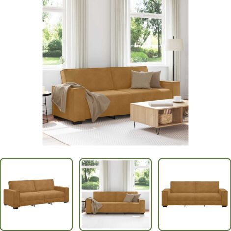 Divano in velluto - Divano a 3 Posti Marrone 220x78x84 cm in Velluto