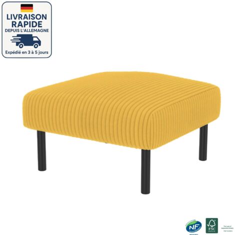 Divano in velluto - Profondità di seduta confortevole - Tasche laterali su ciascun lato dei braccioli - Costruzione solida - Scandinavo - Legno certificato PEFC - Può essere utilizzato come poggiapied