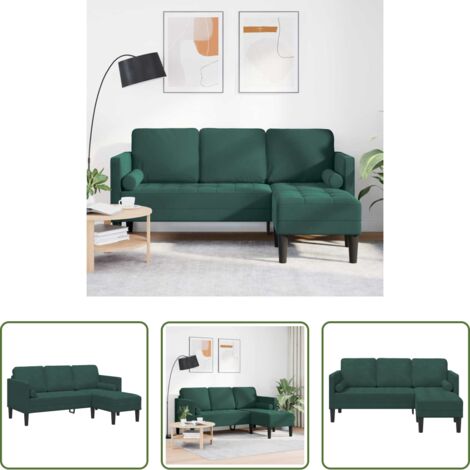 Divano in velluto -  Set di divani con cuscino Verde Scuro Poliestere