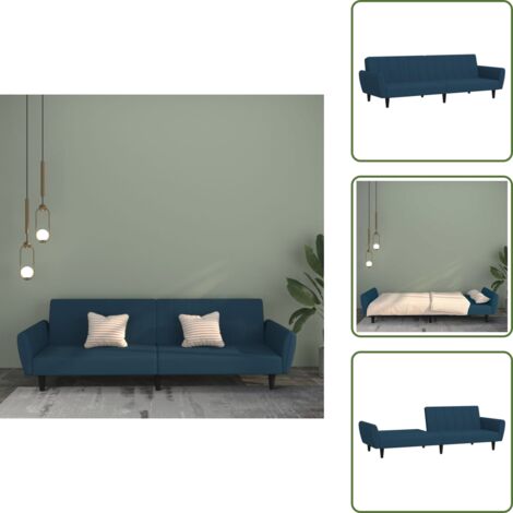 Divano in velluto - vidaXL Divano Letto a 2 Posti Blu in Velluto - Letto in velluto