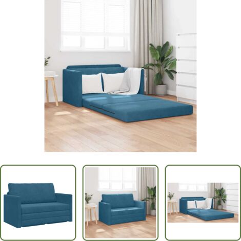 Divano letto 110 cm - Divano letto 110cm Blu Velluto
