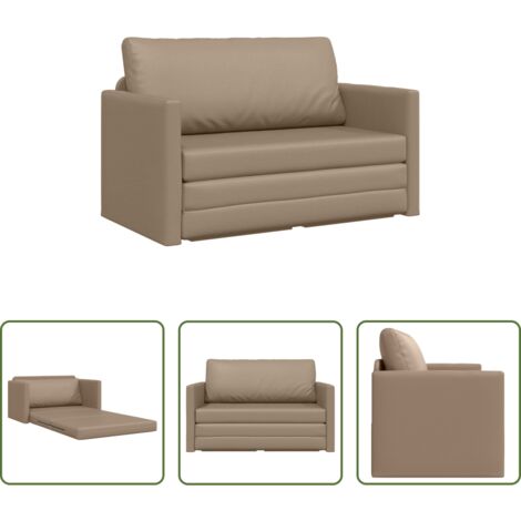 Divano letto 110 cm -  Divano letto 110cm Cappuccino Pelle Artificiale