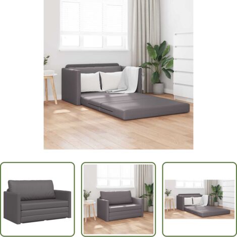 Divano letto 110 cm -  Divano letto 110cm Grigio Pelle Artificiale