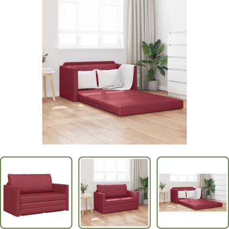 Divano letto 110 cm -  Divano letto 110cm Rosso Vino Pelle Artificiale