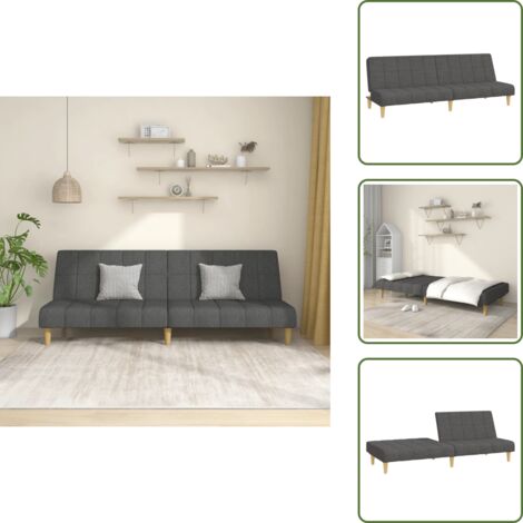 Divano letto 2 in 1 - vidaXL Divano Letto a 2 Posti Grigio Scuro in Tessuto - Divano letto in tessuto