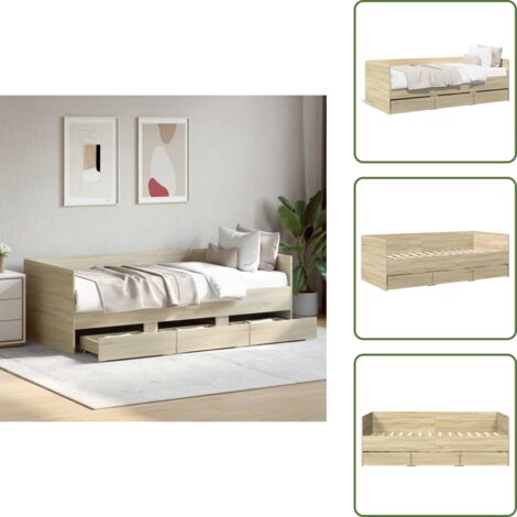 Divano letto 2 in 1 - vidaXL Divano Letto con Cassetti senza Materasso 90x190 cm - Letto con ruote