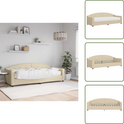 Divano letto 2 in 1 - vidaXL Divano Letto con Materasso Crema 80x200 cm in Tessuto - Letto con materasso