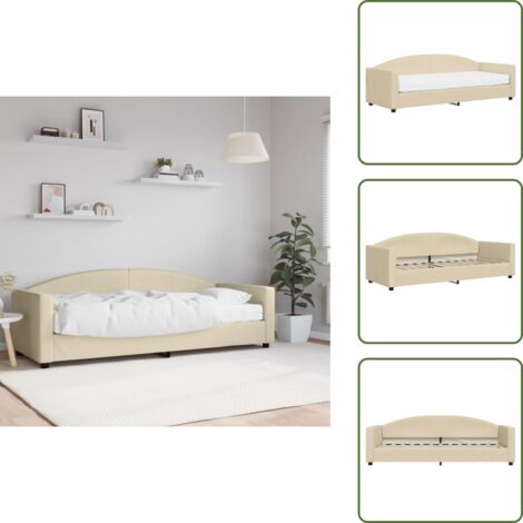 Divano letto 2 in 1 - vidaXL Divano Letto con Materasso Crema 80x200 cm in Tessuto - Letto con materasso