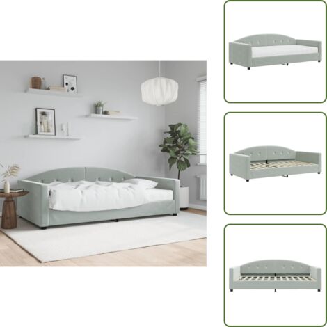 Divano letto 2 in 1 - vidaXL Divano Letto con Materasso Grigio Chiaro 100x200 cm in Velluto - Letto con materasso