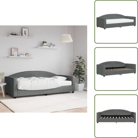 Divano letto 2 in 1 - vidaXL Divano Letto con Materasso Grigio Scuro 90x190 cm in Tessuto - Letto con materasso